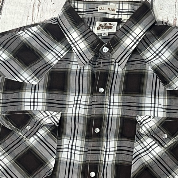 Ely Cattleman Western Pearl Snap Button Down Plaid Cowboy Rancher Shirt - Picture 3 of 5